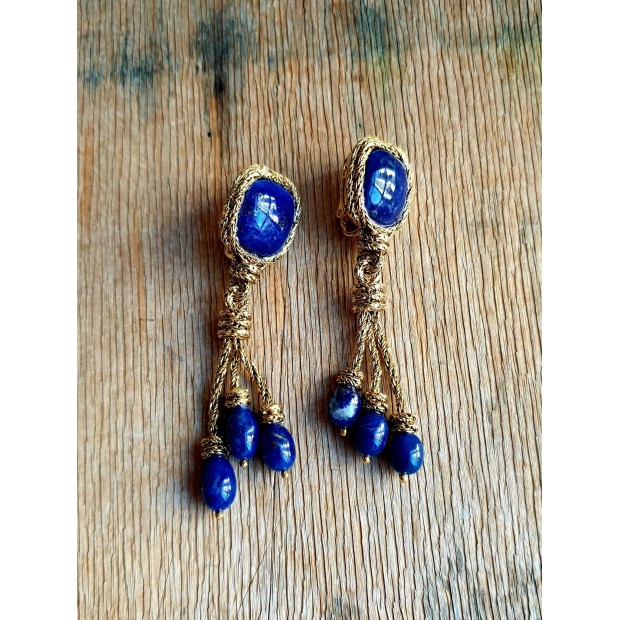 Aurelie Bidermann auskarai klipsai su lazuritu